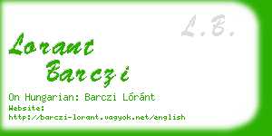 lorant barczi business card